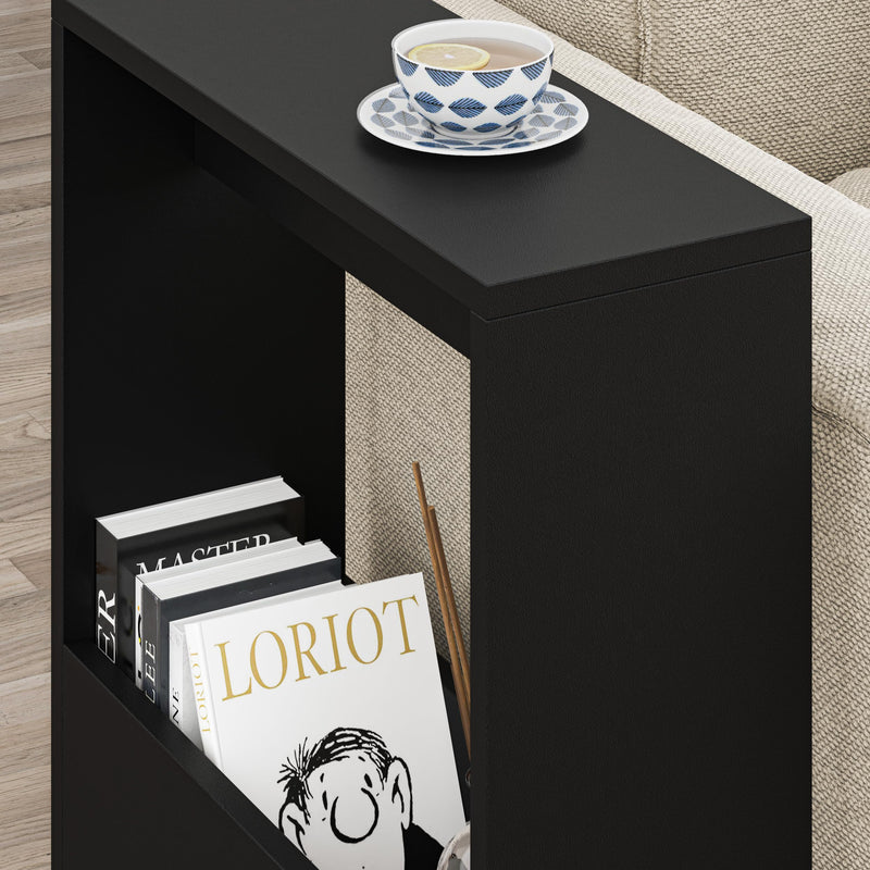 HOCUS PICUS Side Table with Magazine Rack for Living Room and Office - Many Colour Options - Side/End Table - 55 x 20 x 60cm (Dark Oak Effect)