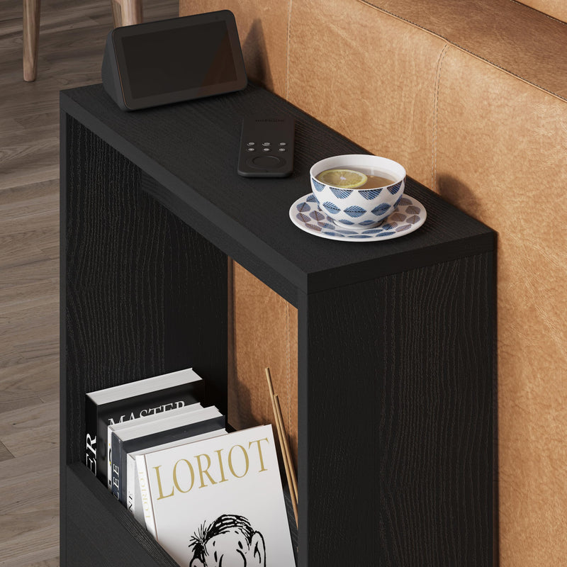 HOCUS PICUS Side Table with Magazine Rack for Living Room and Office - Many Colour Options - Side/End Table - 55 x 20 x 60cm (Dark Oak Effect)