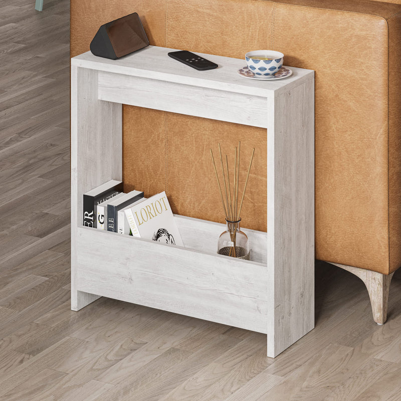 HOCUS PICUS Side Table with Magazine Rack for Living Room and Office - Many Colour Options - Side/End Table - 55 x 20 x 60cm (Dark Oak Effect)