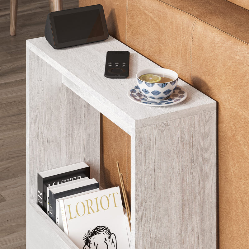 HOCUS PICUS Side Table with Magazine Rack for Living Room and Office - Many Colour Options - Side/End Table - 55 x 20 x 60cm (Dark Oak Effect)