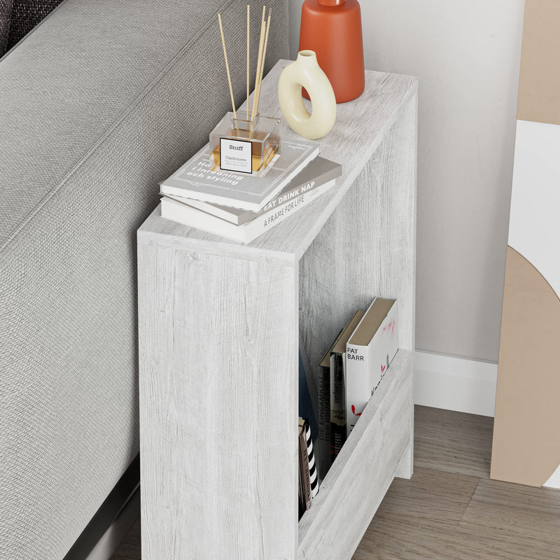 HOCUS PICUS Side Table with Magazine Rack for Living Room and Office - Many Colour Options - Side/End Table - 55 x 20 x 60cm (Dark Oak Effect)
