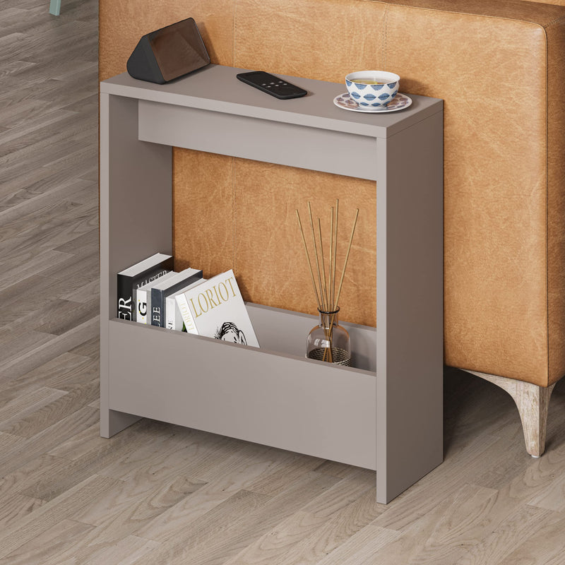 HOCUS PICUS Side Table with Magazine Rack for Living Room and Office - Many Colour Options - Side/End Table - 55 x 20 x 60cm (Dark Oak Effect)