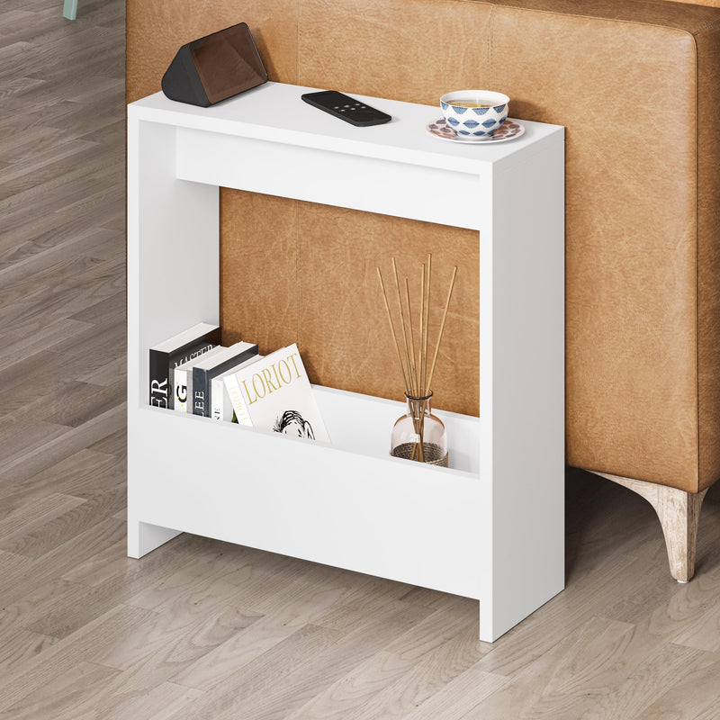 HOCUS PICUS Side Table with Magazine Rack for Living Room and Office - Many Colour Options - Side/End Table - 55 x 20 x 60cm (Dark Oak Effect)